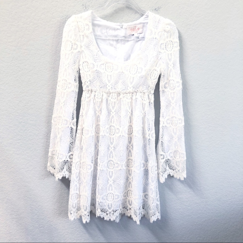 Stone Cold Fox Billi White Lace Mini Dress